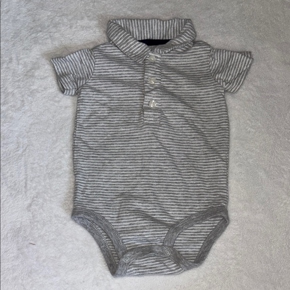 Carter's Other - (3 for $10) carters Striped Gray Onesie bodysuit 9 months baby boy